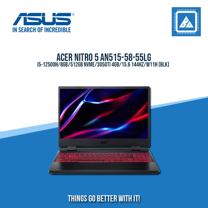 ACER NITRO 5 AN515-58-55LG I5-12500H/8GB/512GB NVME/3050TI 4GB | BEST FOR GAMING AND AUTOCAD LAPTOP ACER NITRO 5 AN515-58-55LG I5-12500H/8GB/512GB NVME/3050TI 4GB | BEST FOR GAMING AND AUTOCAD LAPTOP